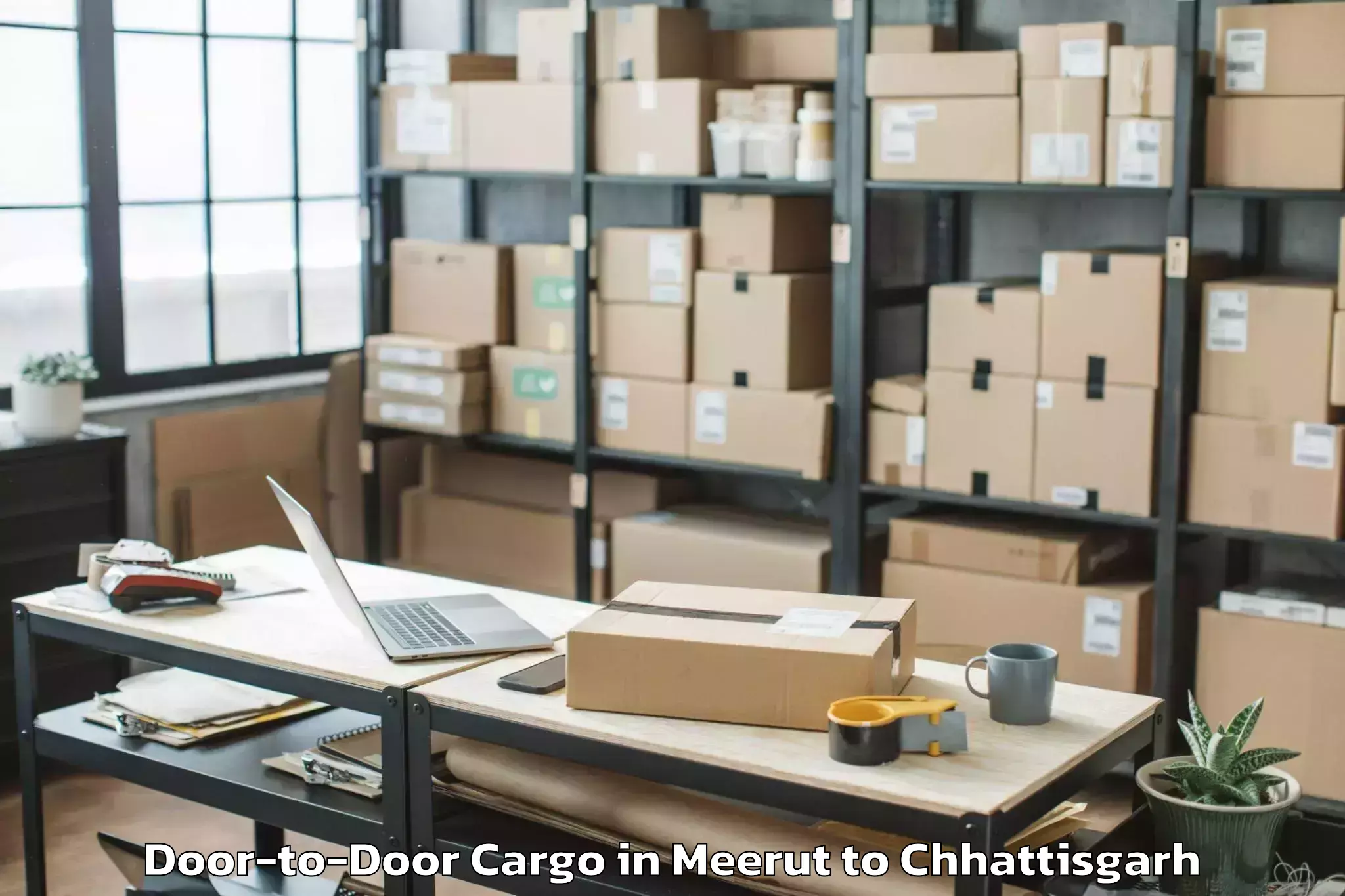 Meerut to Op Jindal University Raigarh Door To Door Cargo Booking